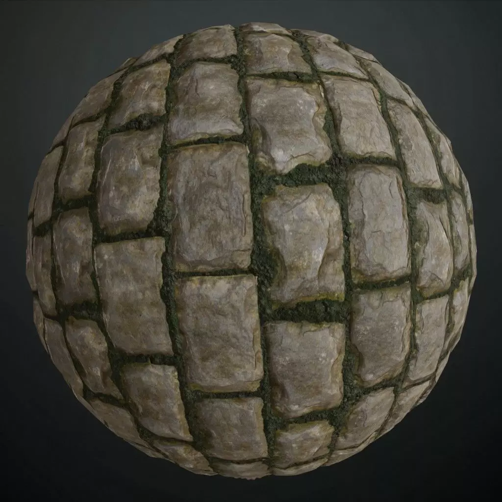 Realistic Extreme Mossy Castle Wall PBR Seamless Texture