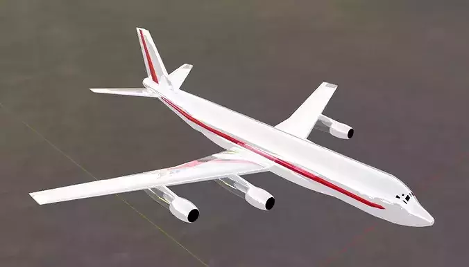 DC-8-50 Style Quad Engine Jetliner - Custom 1950s Plane
