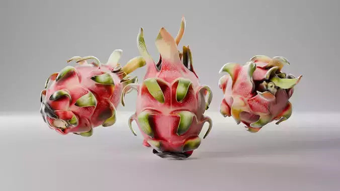 Realistic Dragon Fruit 3D Model Pitaya PBR 4K Blender FBX GLTF 3D model 2