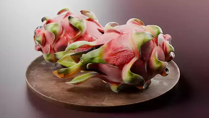 Realistic Dragon Fruit 3D Model Pitaya PBR 4K Blender FBX GLTF 3D model 6