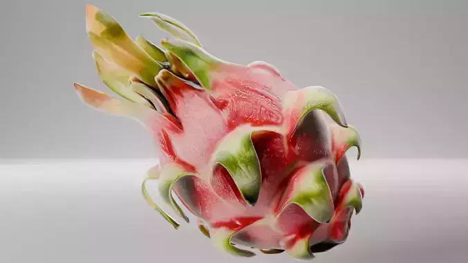 Realistic Dragon Fruit 3D Model Pitaya PBR 4K Blender FBX GLTF 3D model