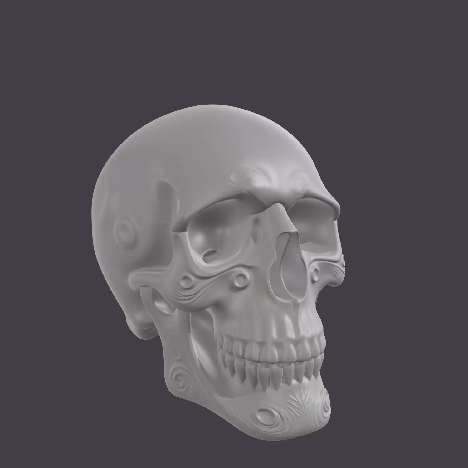 Skull Ornamental R1 3D print model