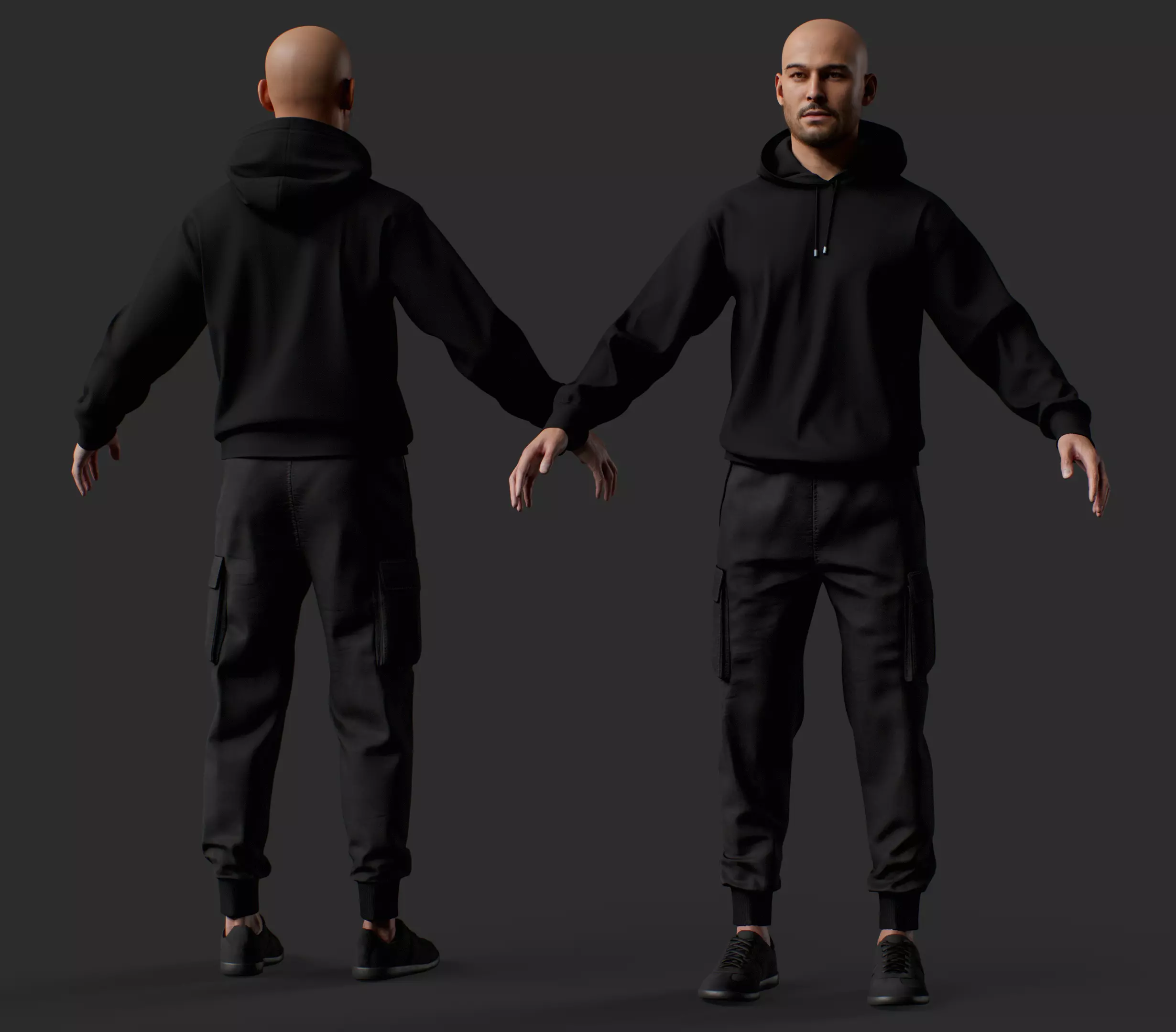 Urban Streetwear Male Character Low-poly 3D model