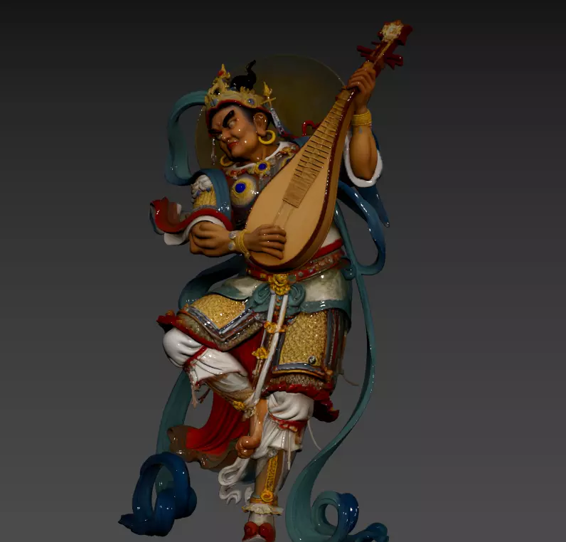 124- Pipa King one of the Four Heavenly Kings of Mythology 3D model