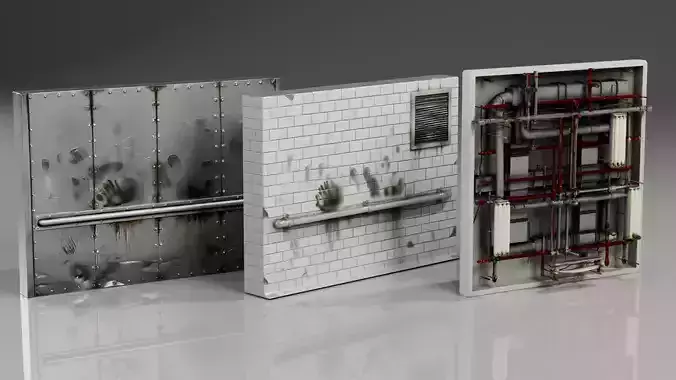 Horror Kitchen Props - High Poly Low-poly 3D model 6