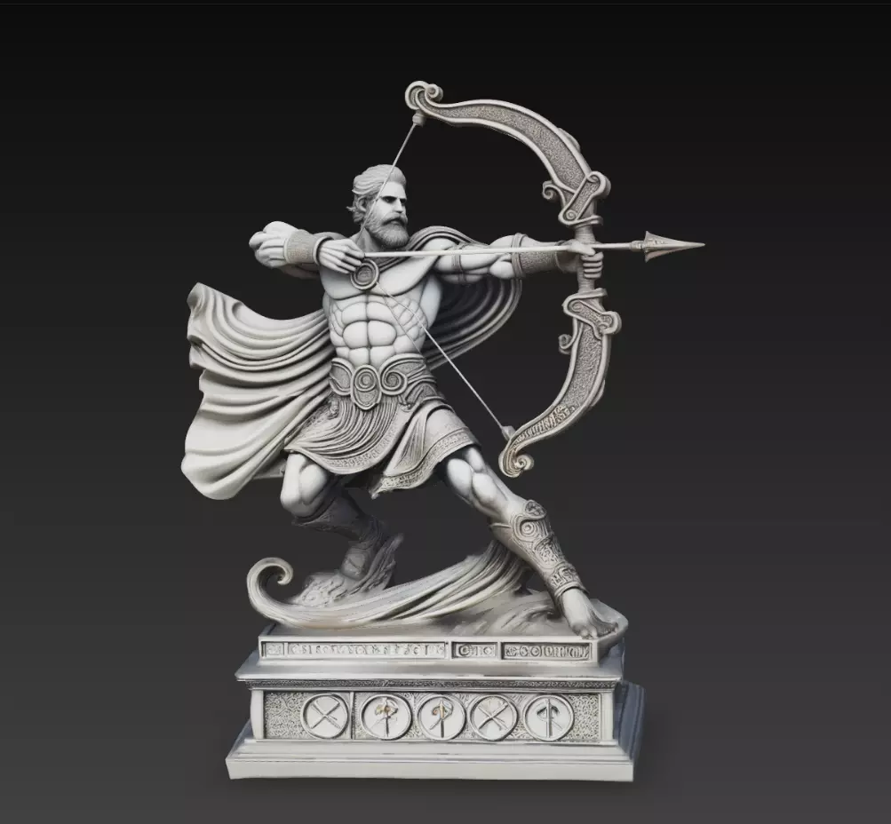 Apollo Archer God Statue 3D Model STL 3D print model