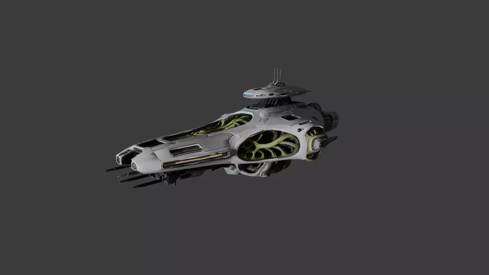 Organic Sci-Fi Starship 3D Model 3D model