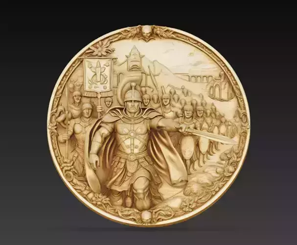 Roman Legion March Relief Coin 3D Model STL