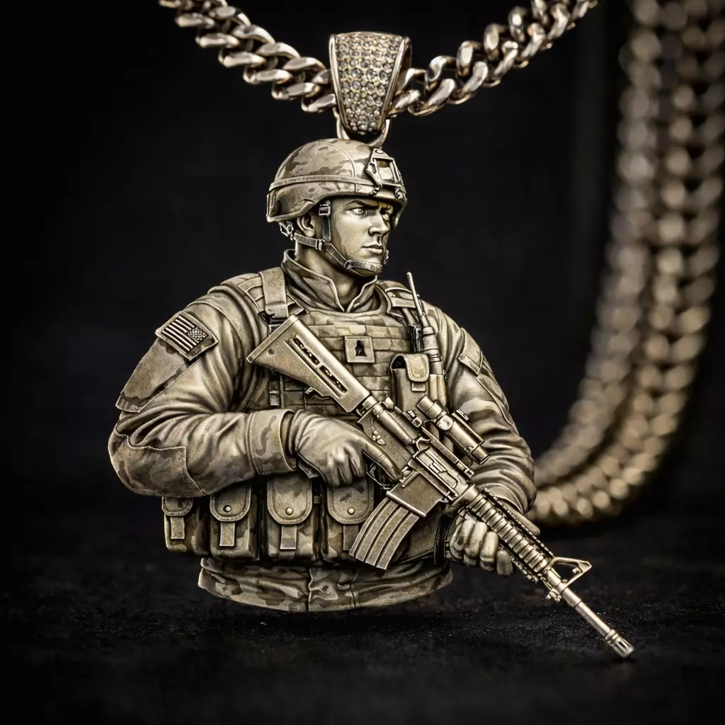 Pendant American Soldier Pendant US Soldier Pendant Army Pendant 3D print model