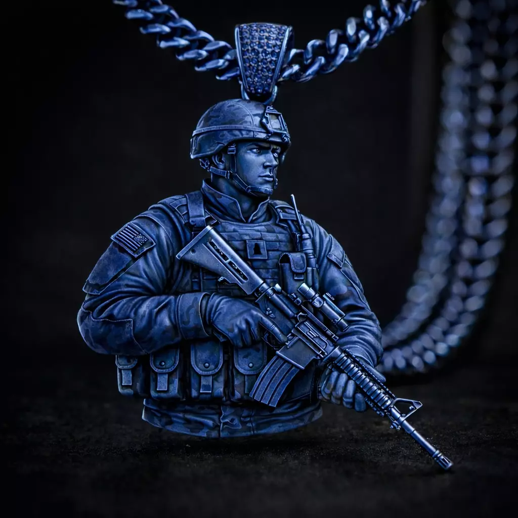 Pendant American Soldier Pendant US Soldier Pendant Army Pendant 3D print model