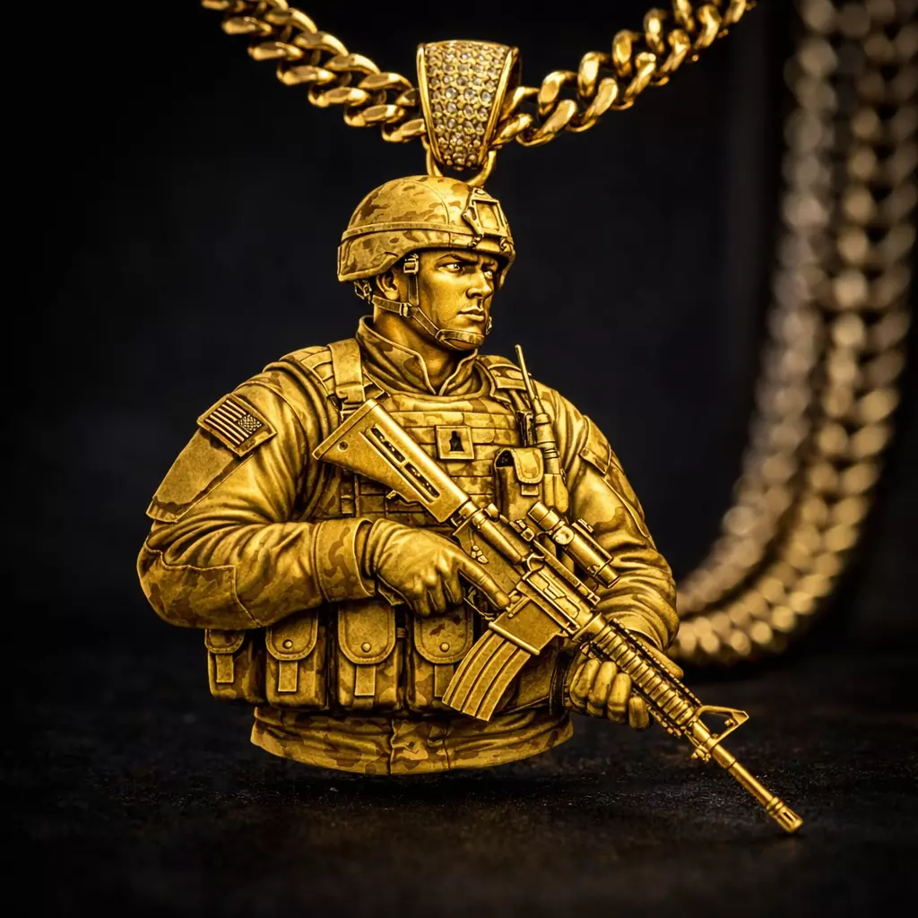 Pendant American Soldier Pendant US Soldier Pendant Army Pendant 3D print model