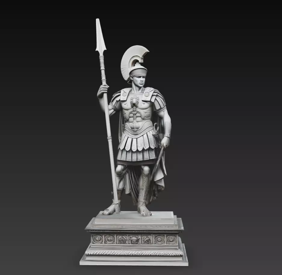 Roman Legionary Soldier Statue Spear Warrior 3D Model 3D print model