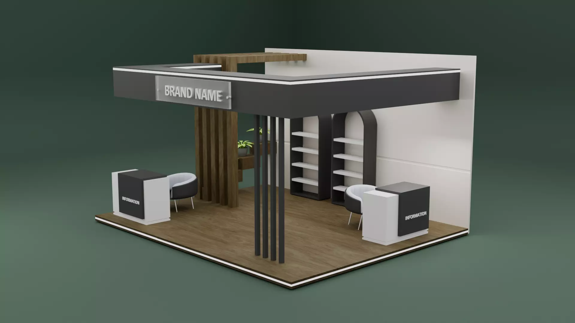 Modern Exhibition Booth 3D Model Trade Show 3D model
