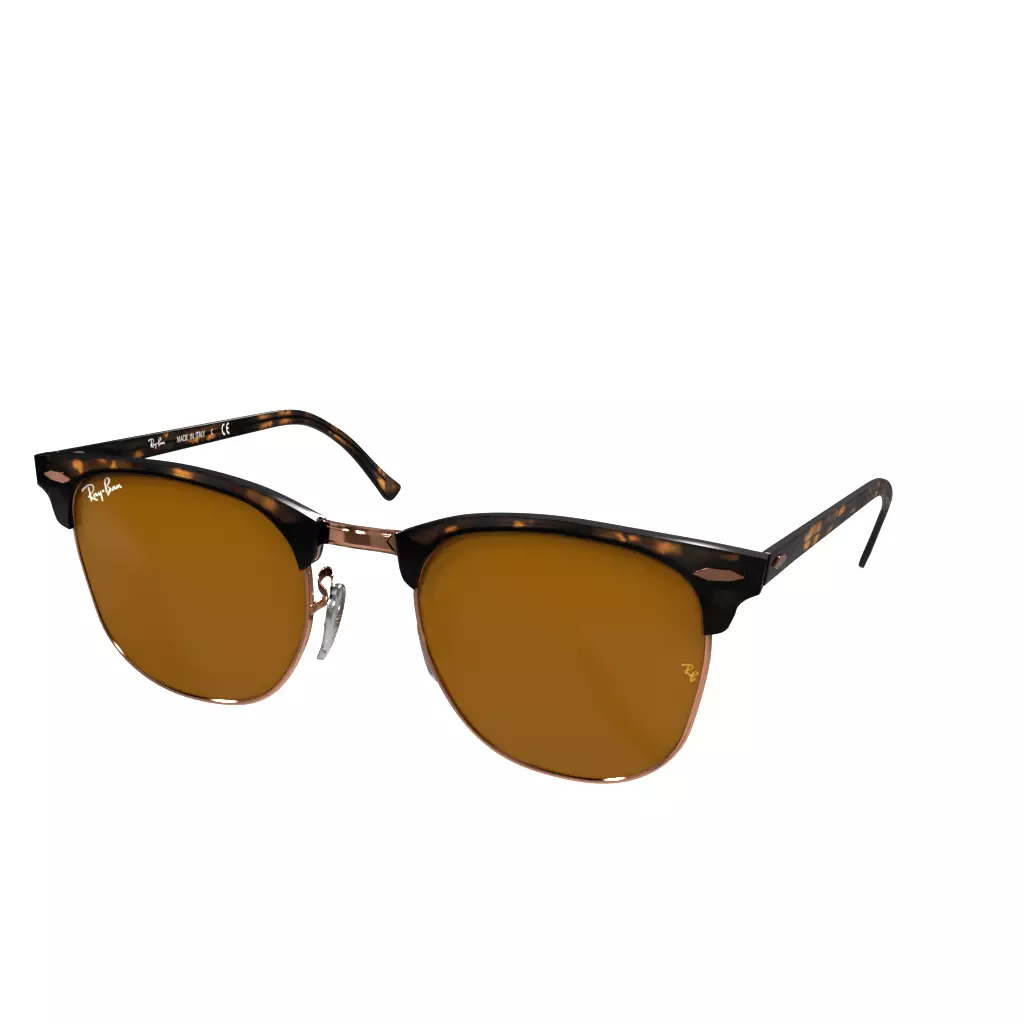 Ray Ban Club Master Classic Brown Classic Shiny Hanava Low-poly 3D model