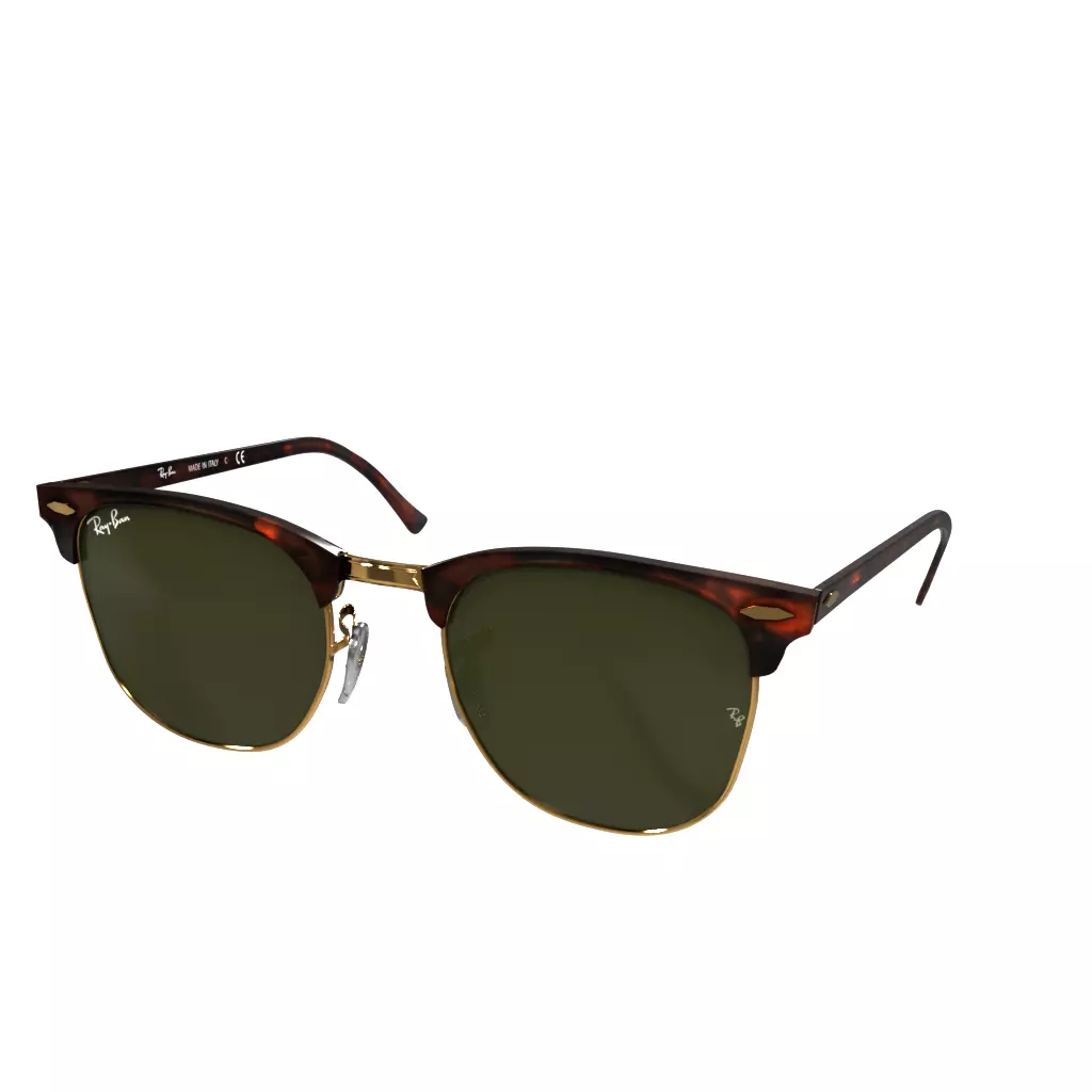 Ray Ban Club Master Classic Green Solid Tortoise Low-poly 3D model