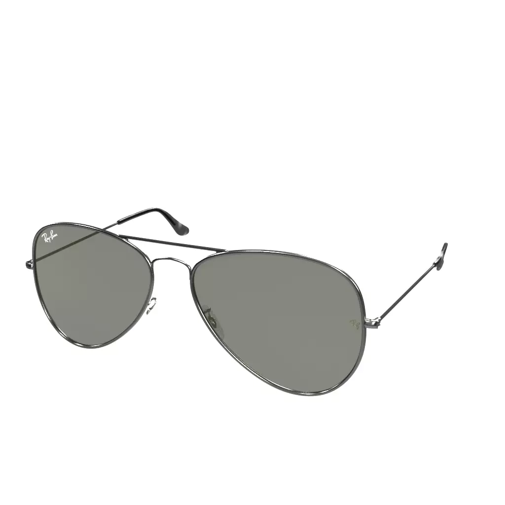 Ray Ban Aviator Classic Green Classic Grey Metal Low-poly 3D model