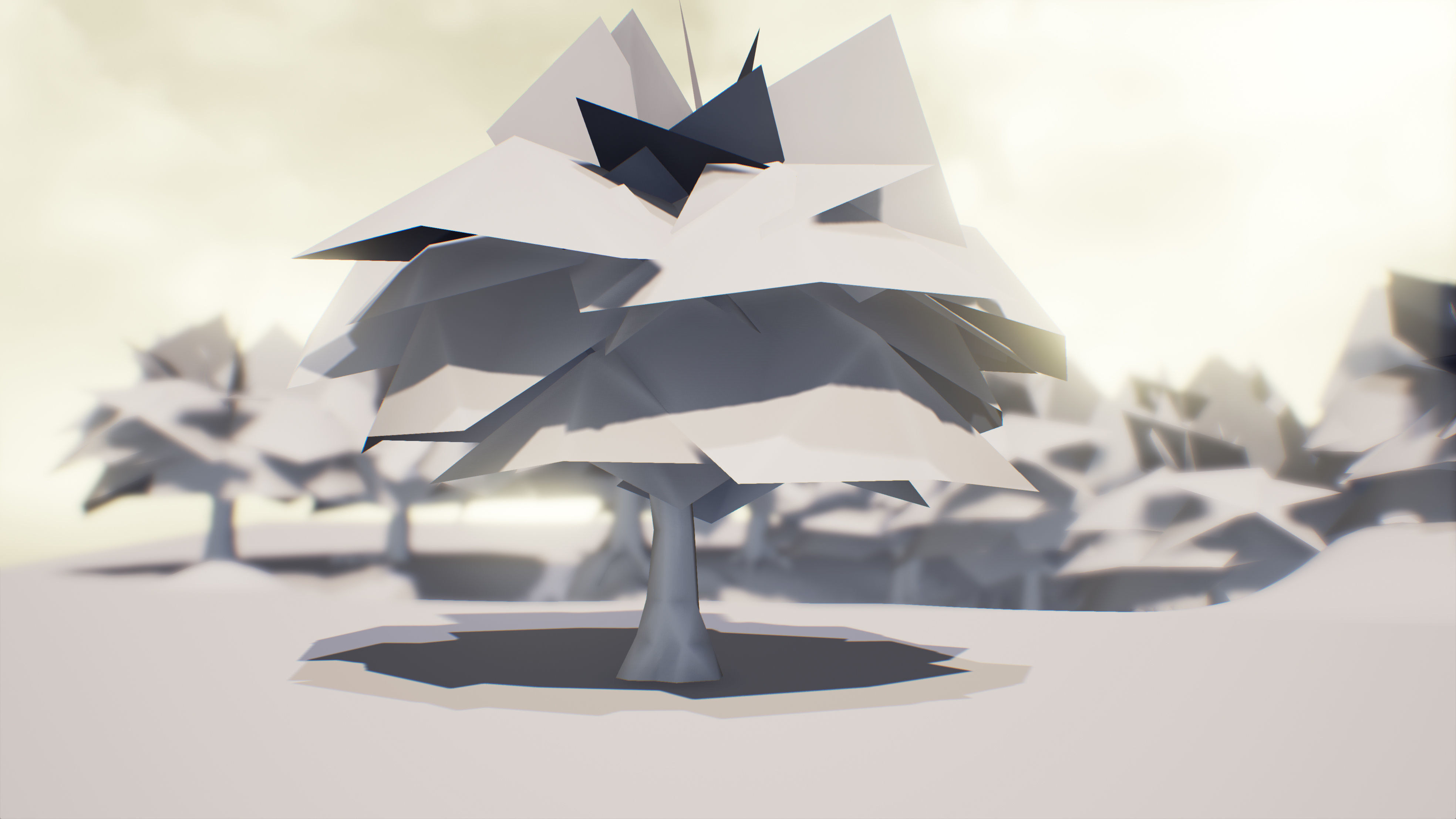 Low Poly Sycamore Tree Low-poly 3D model_11