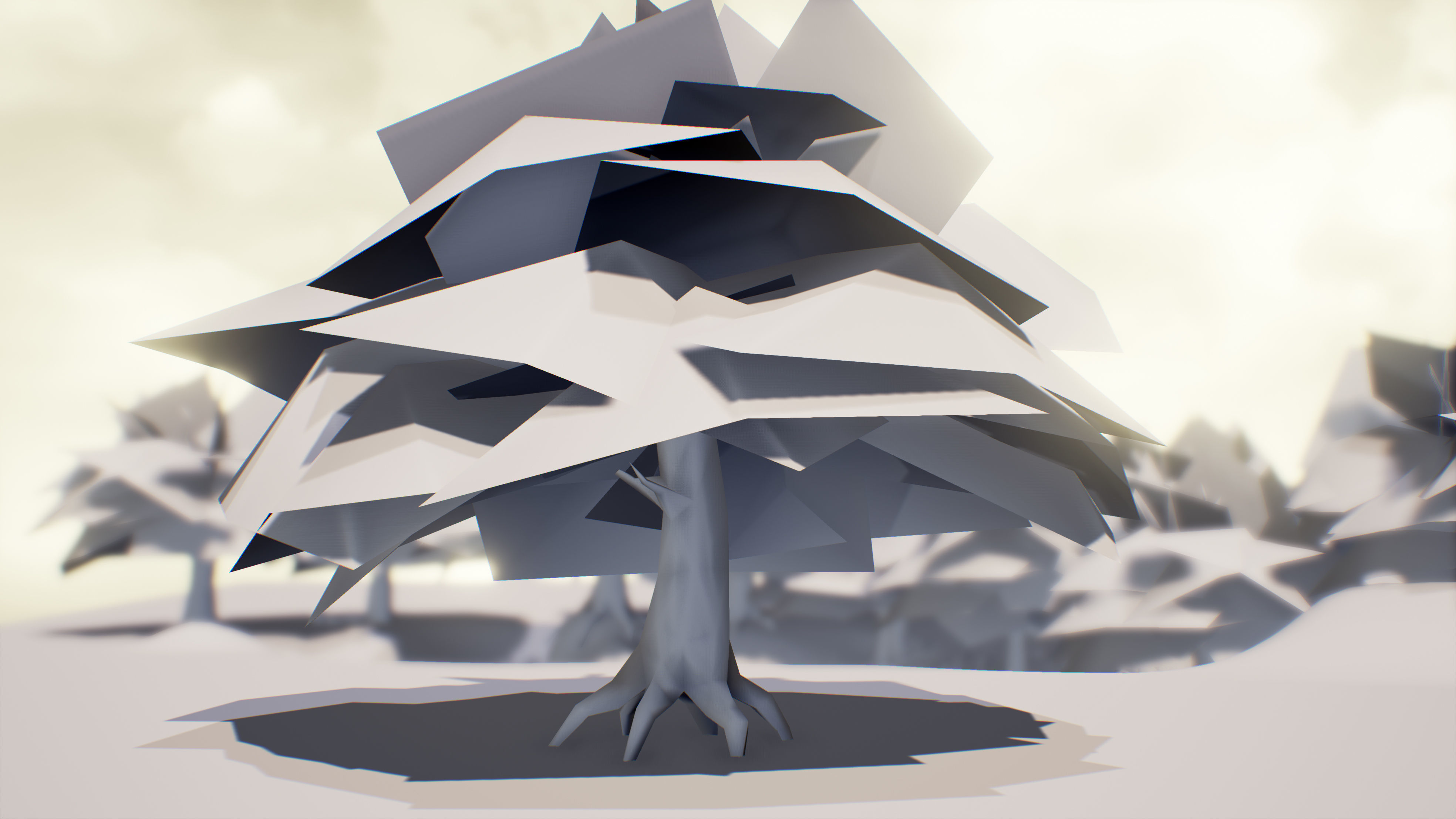 Low Poly Sycamore Tree Low-poly 3D model_5