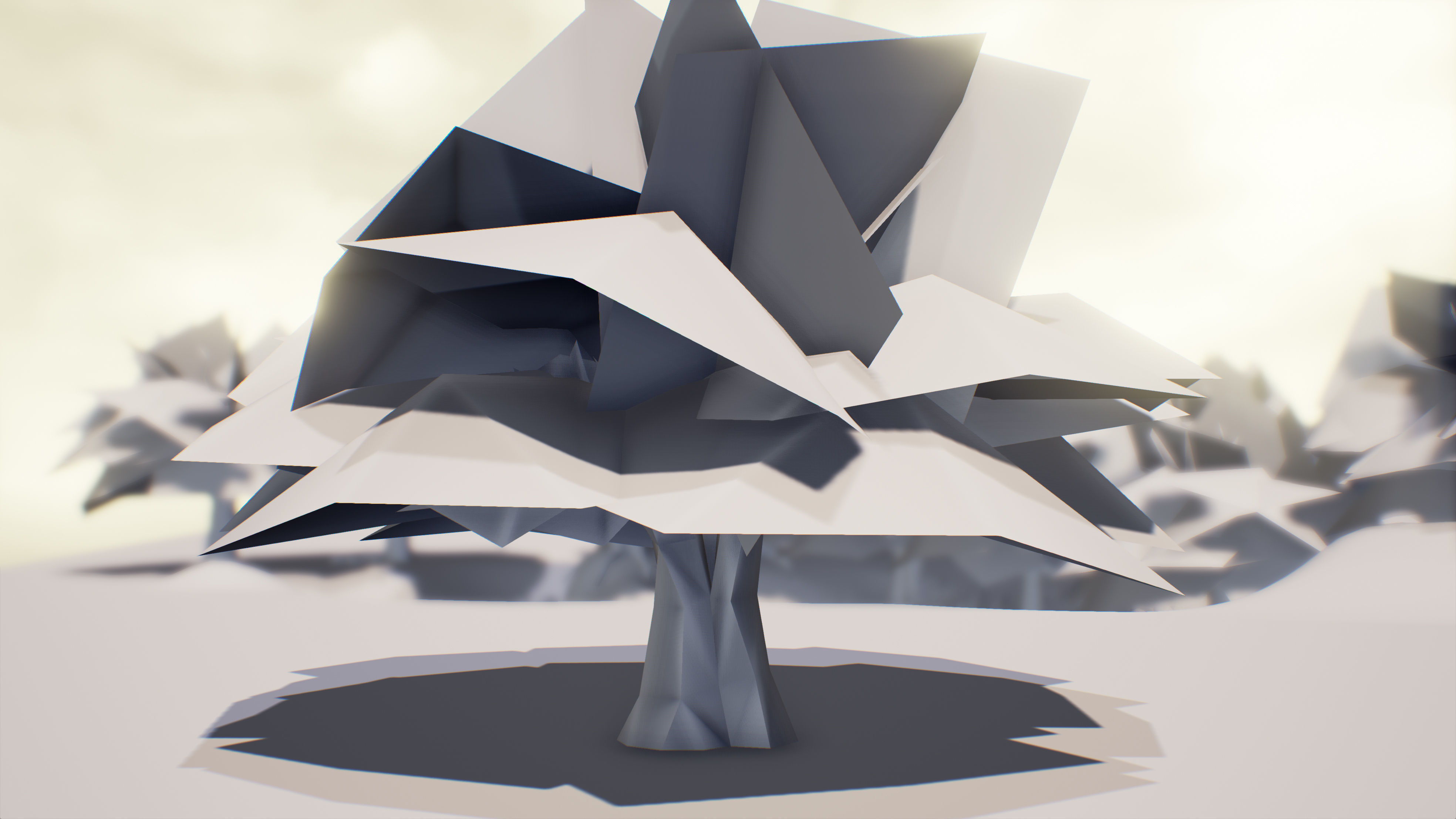 Low Poly Sycamore Tree Low-poly 3D model_7