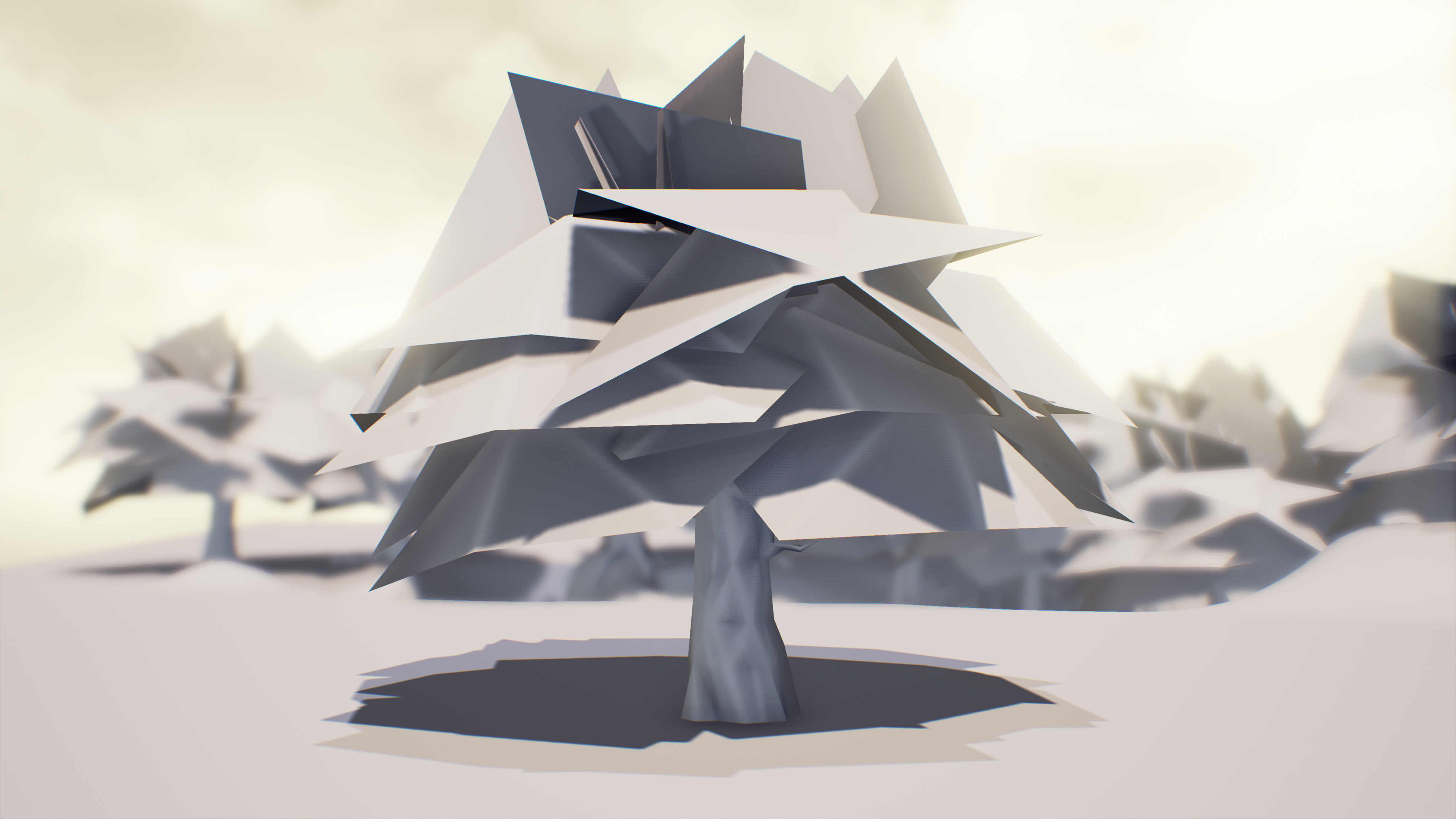 Low Poly Sycamore Tree Low-poly 3D model_9