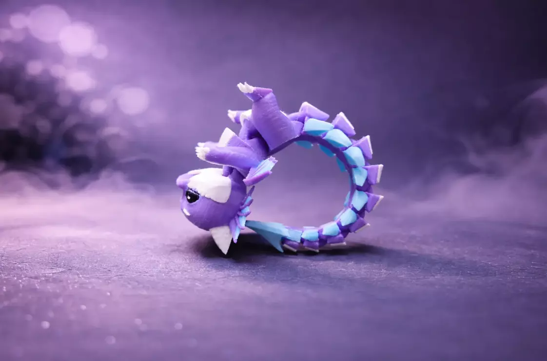 Cute Flexi Baby Dragon Toy Keychain 3D print model