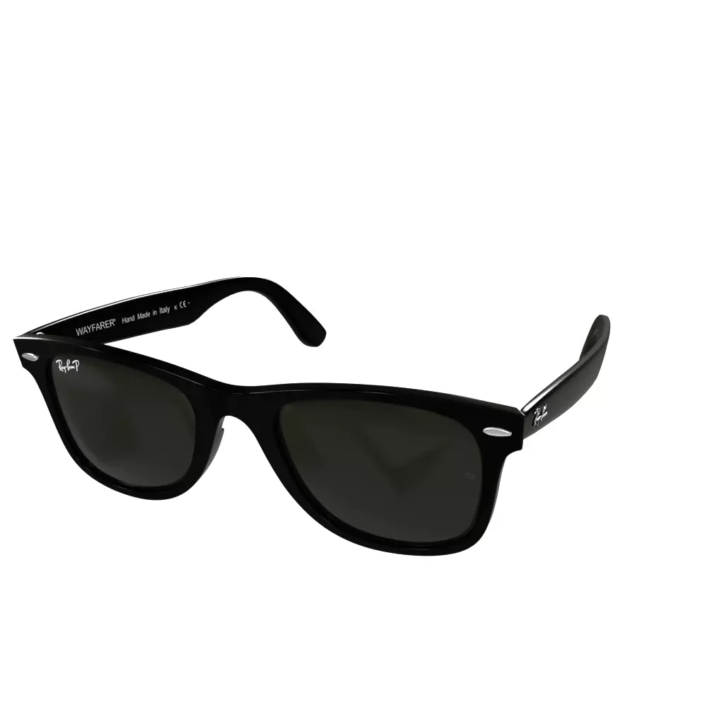 Ray Ban Original Wayfarer Classic Polarized Green Solid Black Low-poly 3D model