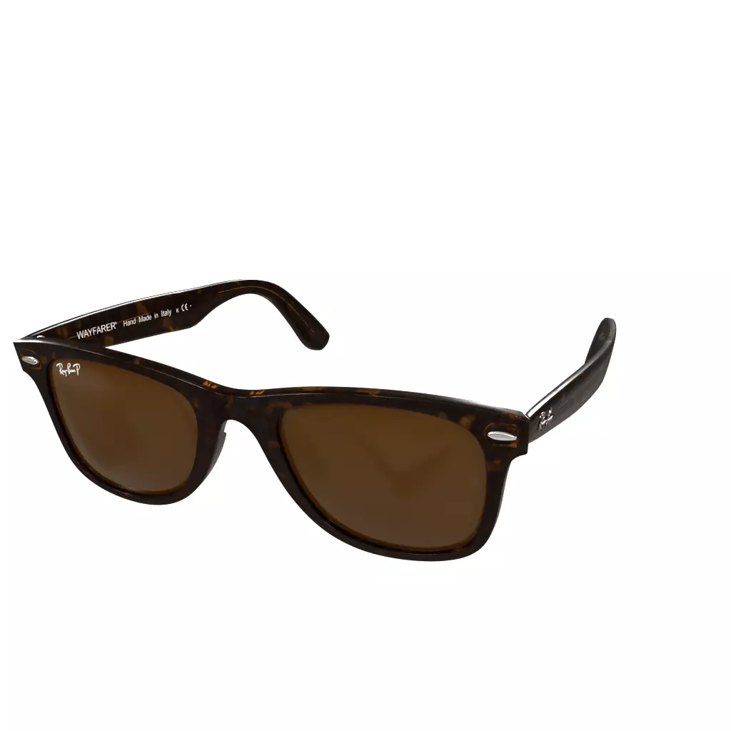 Ray Ban Original Wayfarer Classic Polarized Brown Tortoise Low-poly 3D model