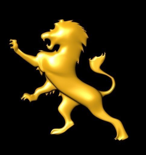 lion lion golden 3D print model_0
