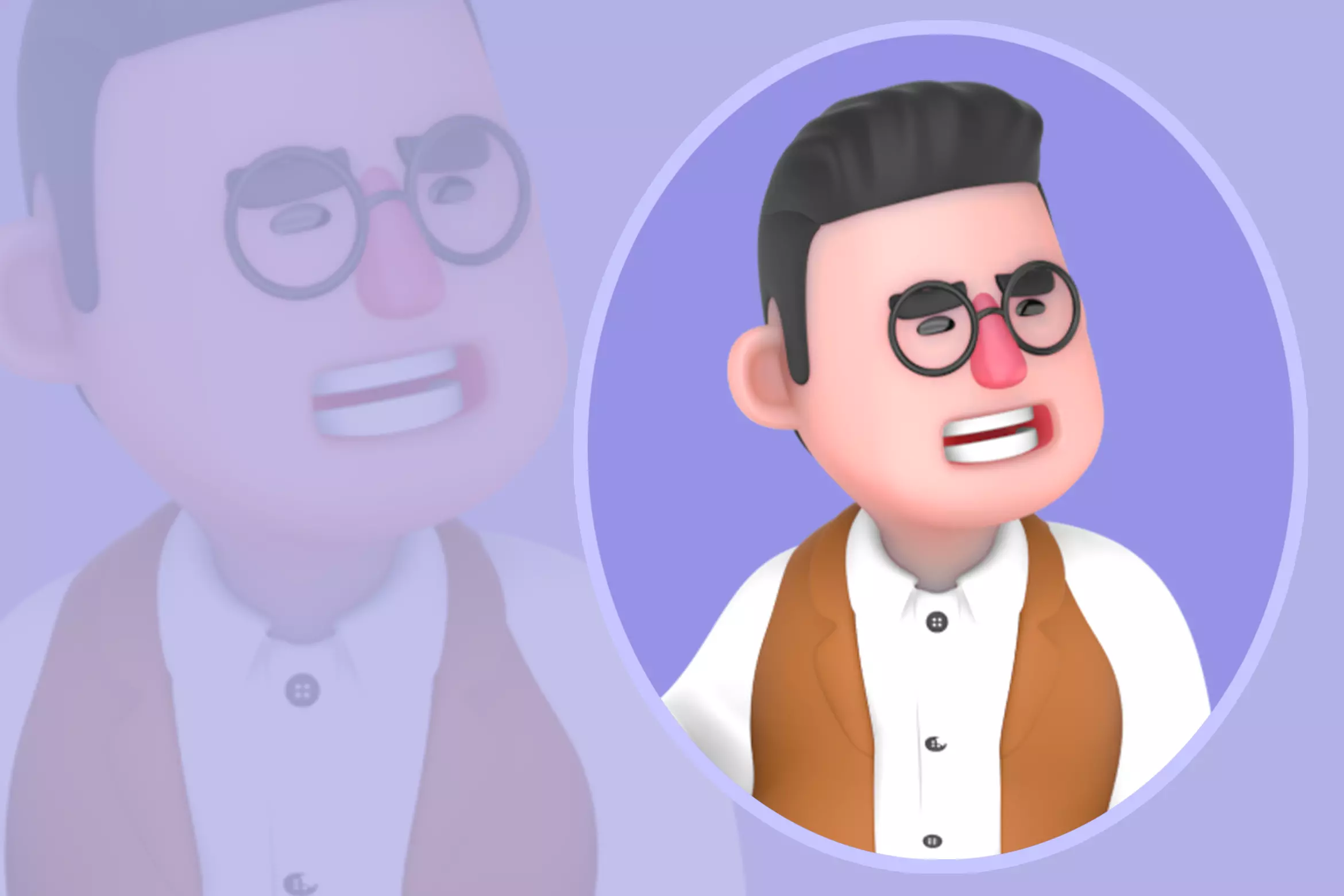 Stylized 3D Anthropologist Character - Thumbs Down Side Profile 3D model