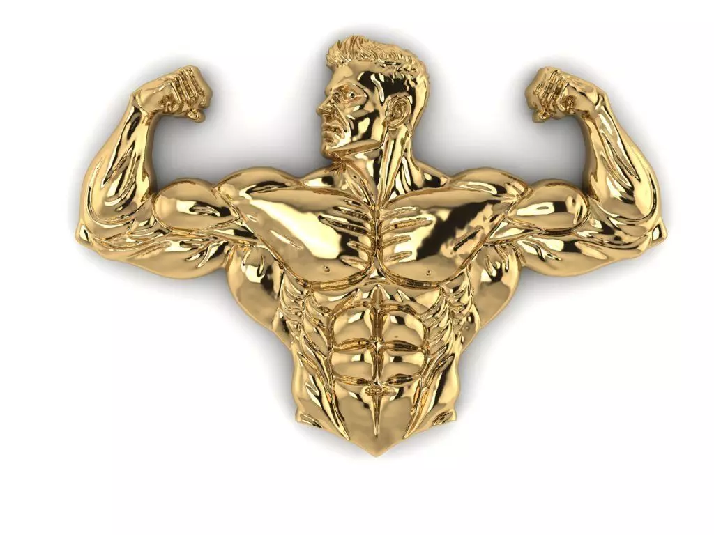 Powerful Bodybuilder Double Biceps Relief 3D print model