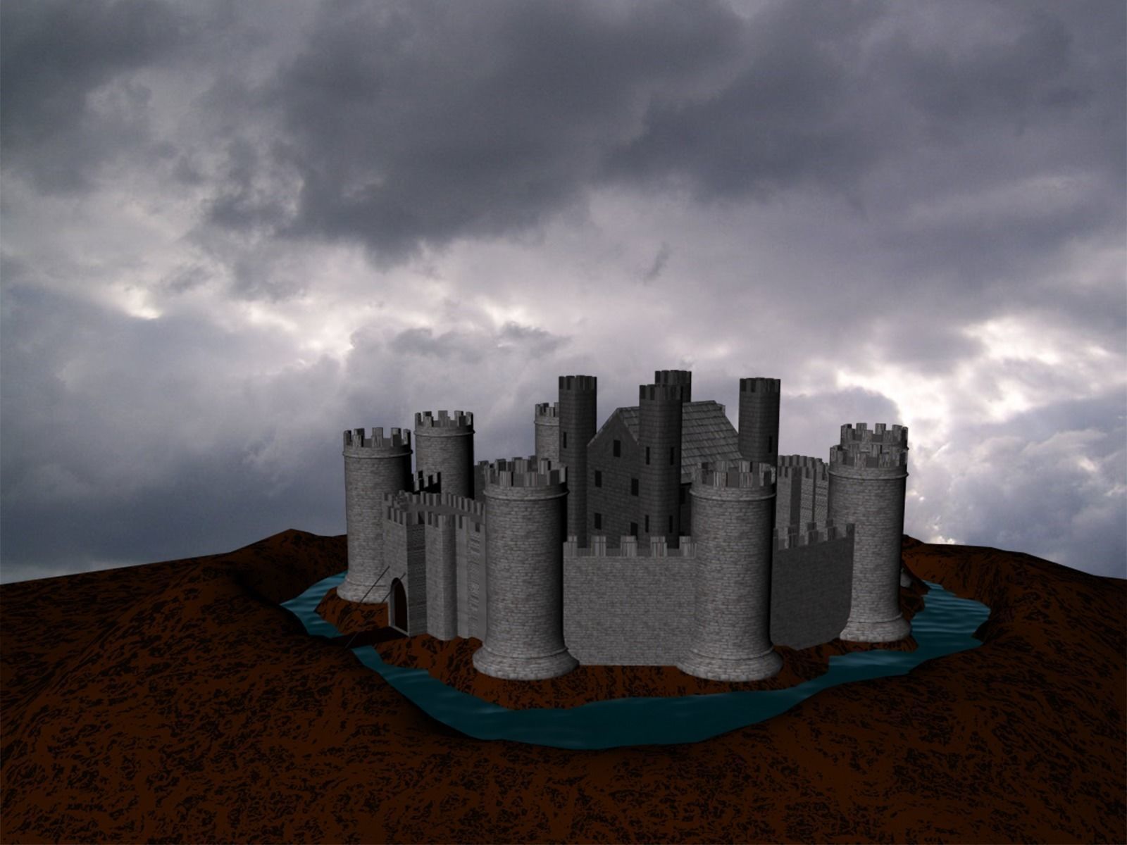 Castle Free low-poly 3D model_1