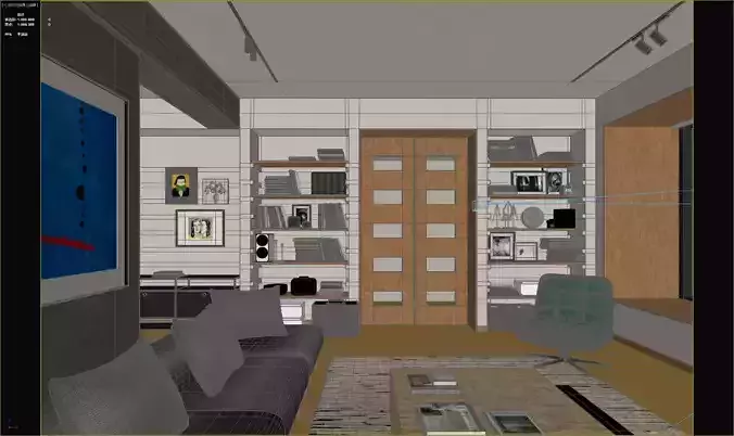 Living Room 3D model 5