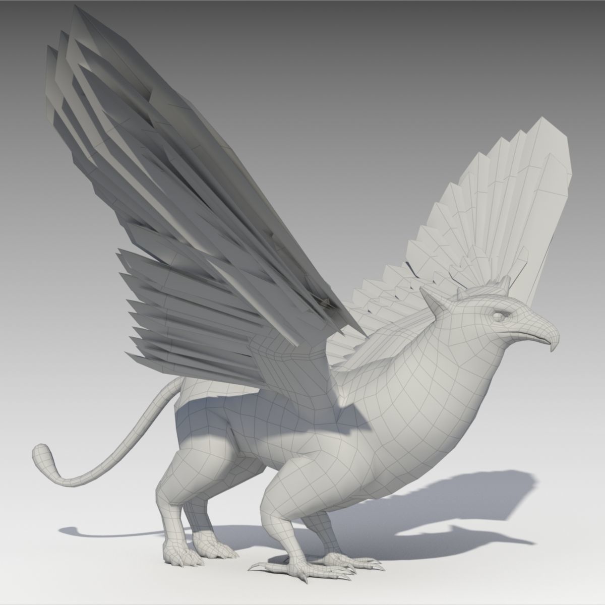 Griffin Animated Low-poly 3D model_6
