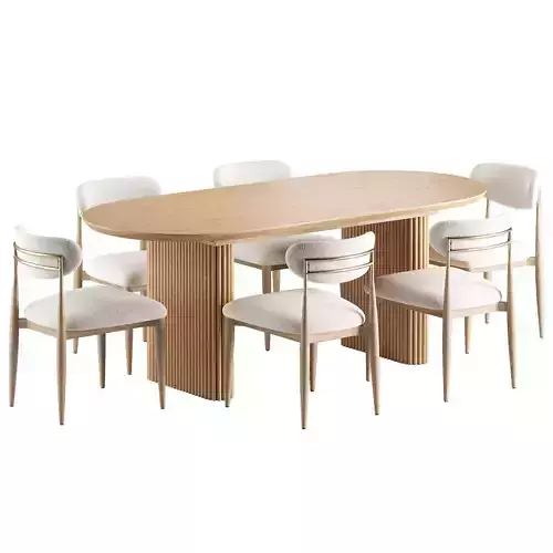 Dagmar Chair Maru Table 3D model 4