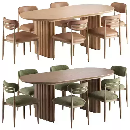 Dagmar Chair Maru Table 3D model