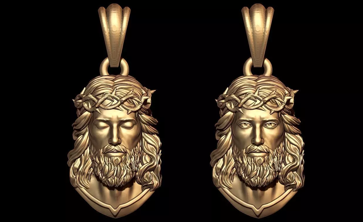 JESUS PENDANT OPEN EYES CLOSE EYES 3D print model
