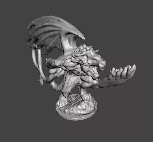 6MM SCALE CHAOTIC GREAT DEMON MINIATURE SCIFI OR FANTASY GAMES 3D print model