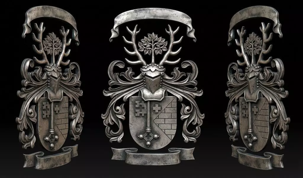 Medieval Coat of Arms 3D Relief Model for CNC 3D print model