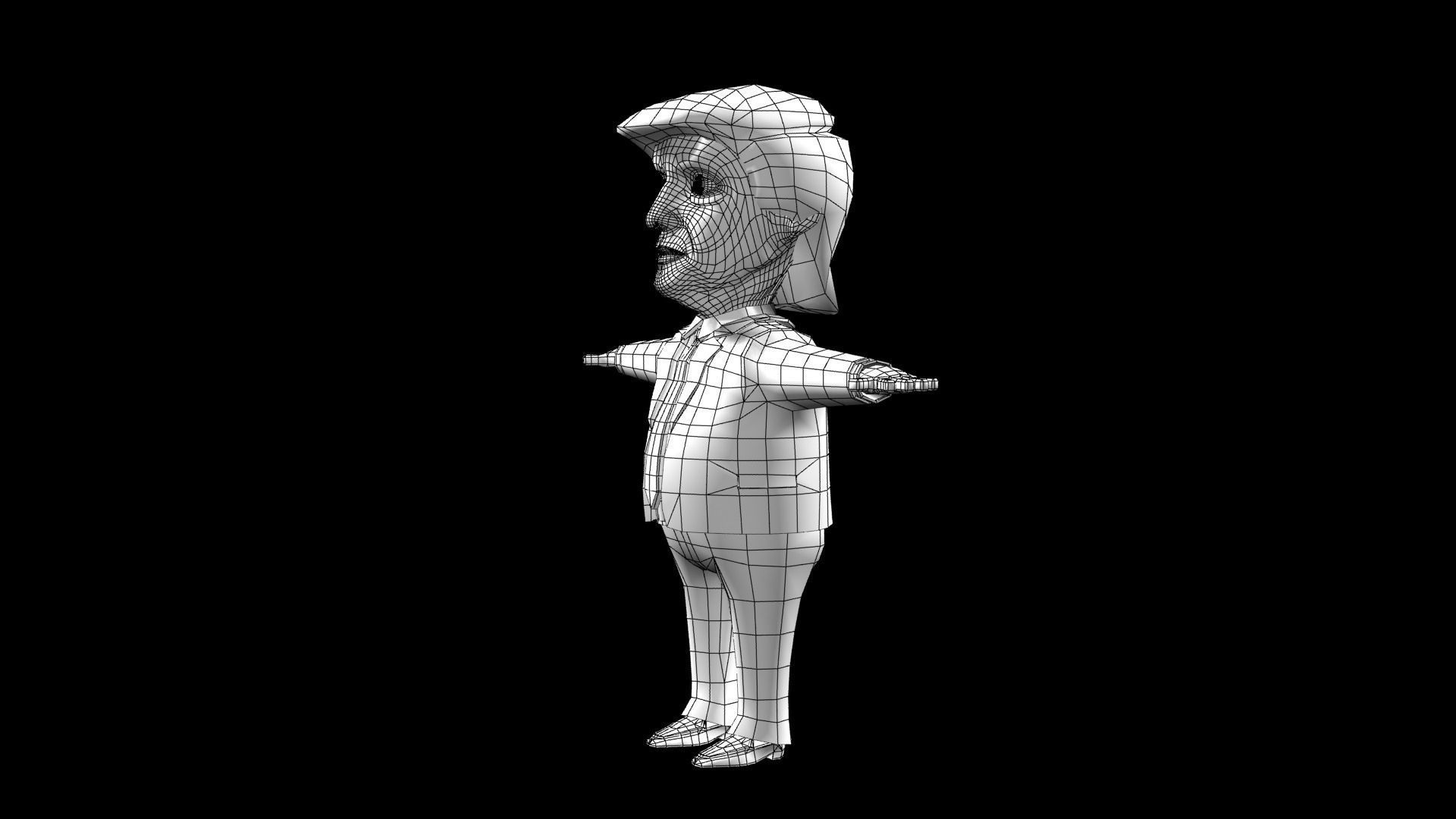 Trump Character Low-poly 3D model_5