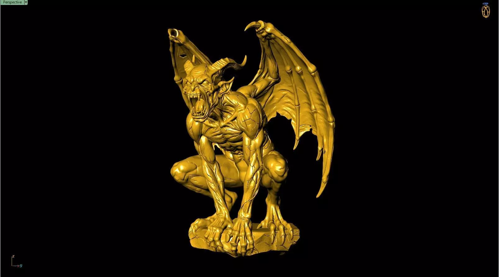 Gothic Demon Gargoyle Jewelry Pendant 3D print model