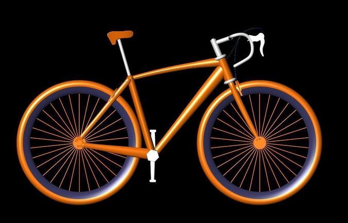 pushbicycle orange bicycle Free 3D print model