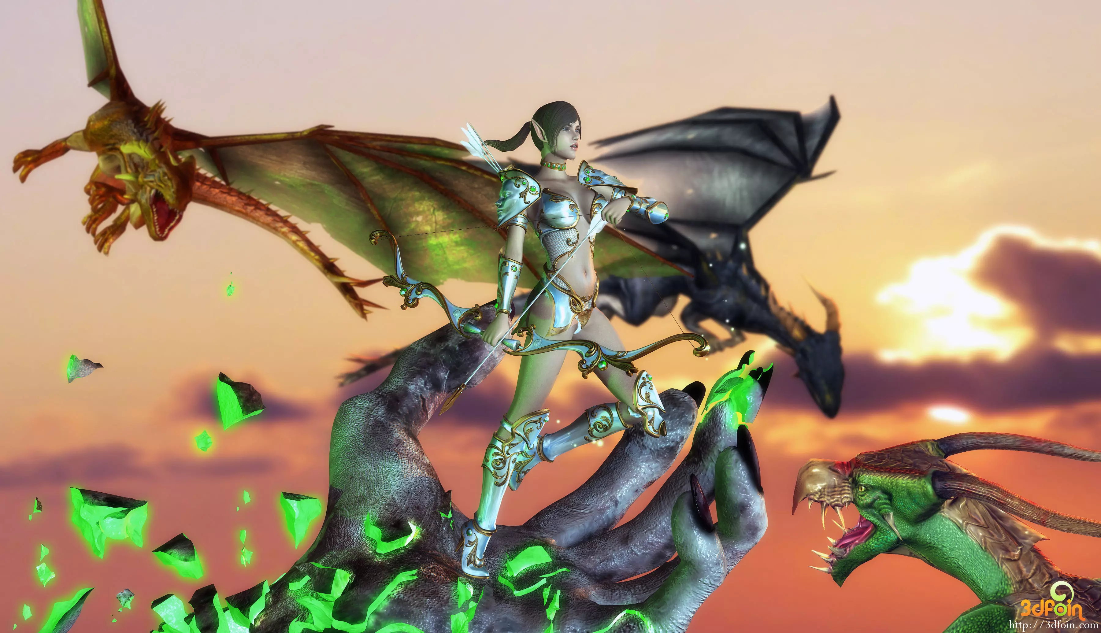 3Dfoin - Royal Archer Low-poly 3D model_0