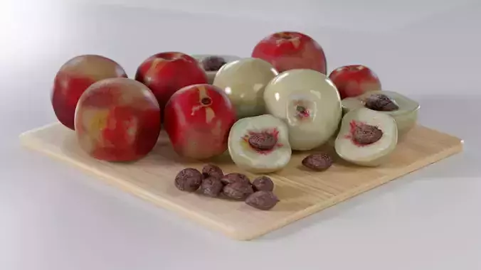 White Peach Photorealistic PBR Multiple Variations 3D model 2