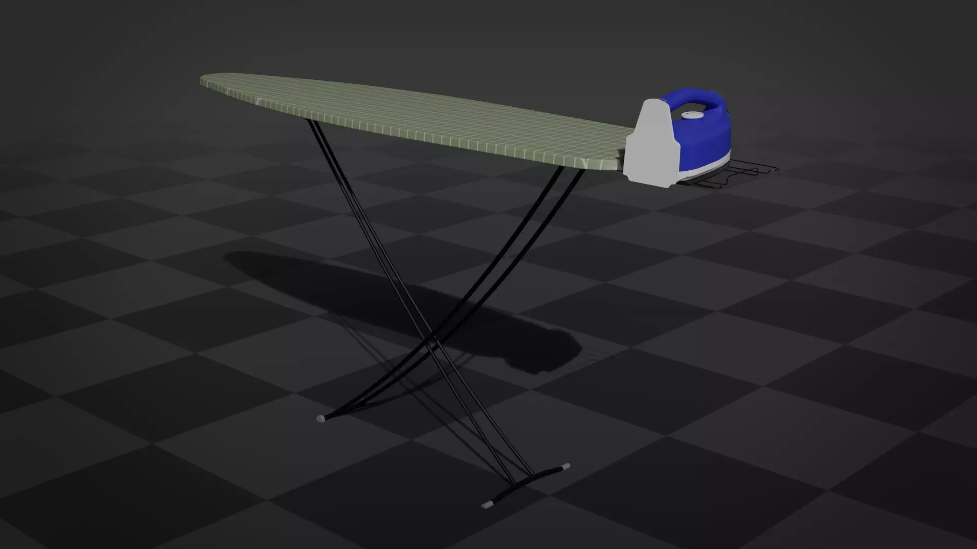 Clothes Iron and Ironing Board 3D model