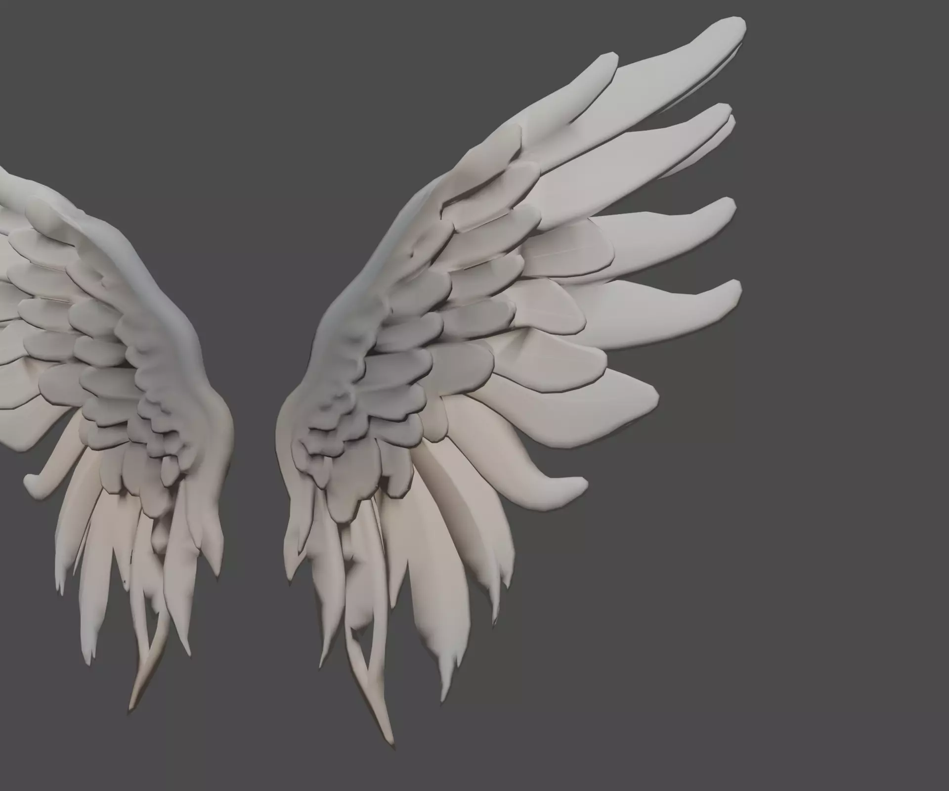 Stylized White Angel Wings Set 3D model | CGTrader