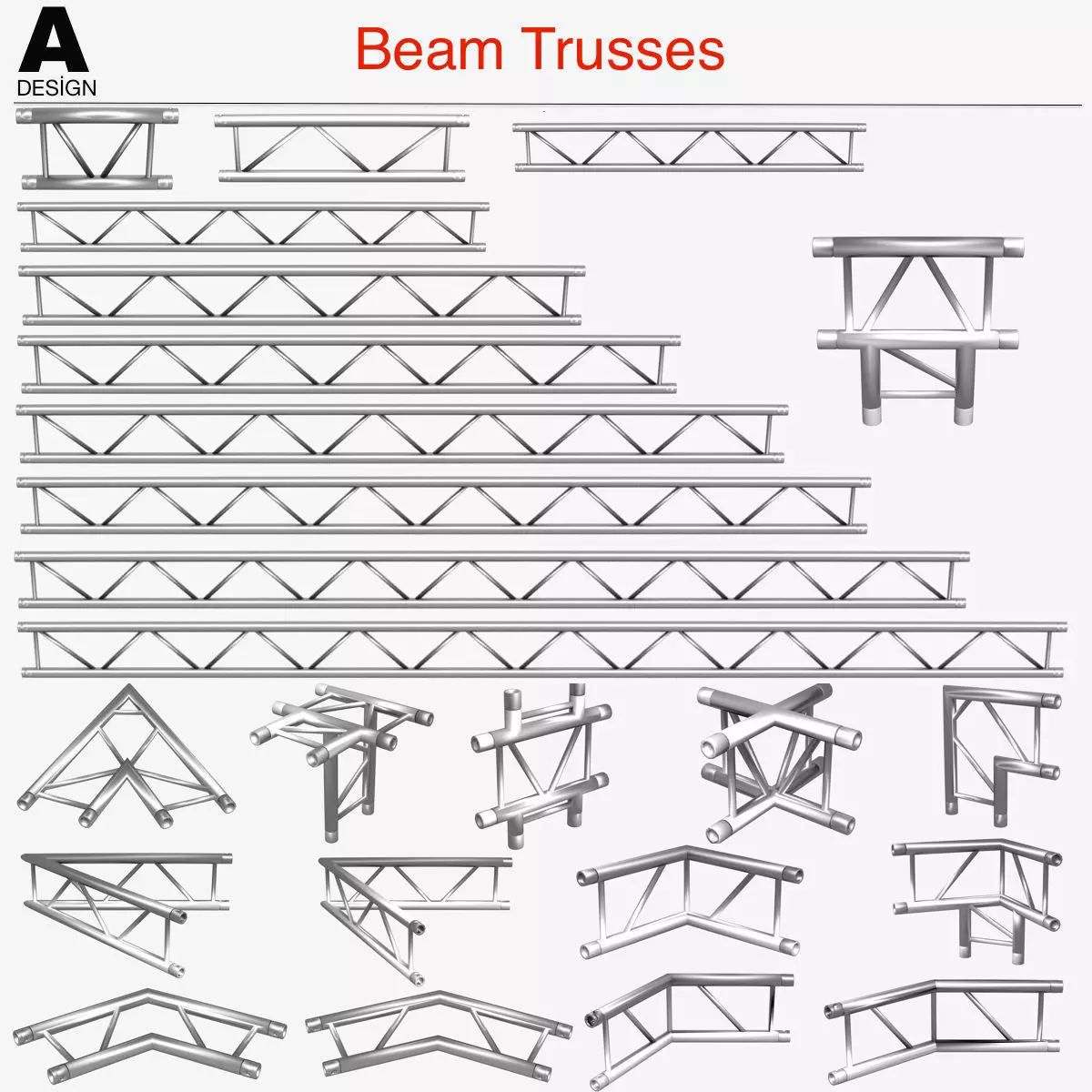Light Beam Trussed 24 Modular Pieces-3dPrint 3D print model_0