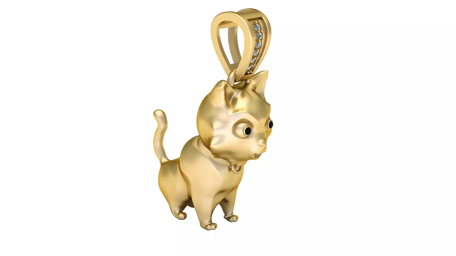 Primary Playful Standing Kitten 3D Printable Jewelry 3D print model