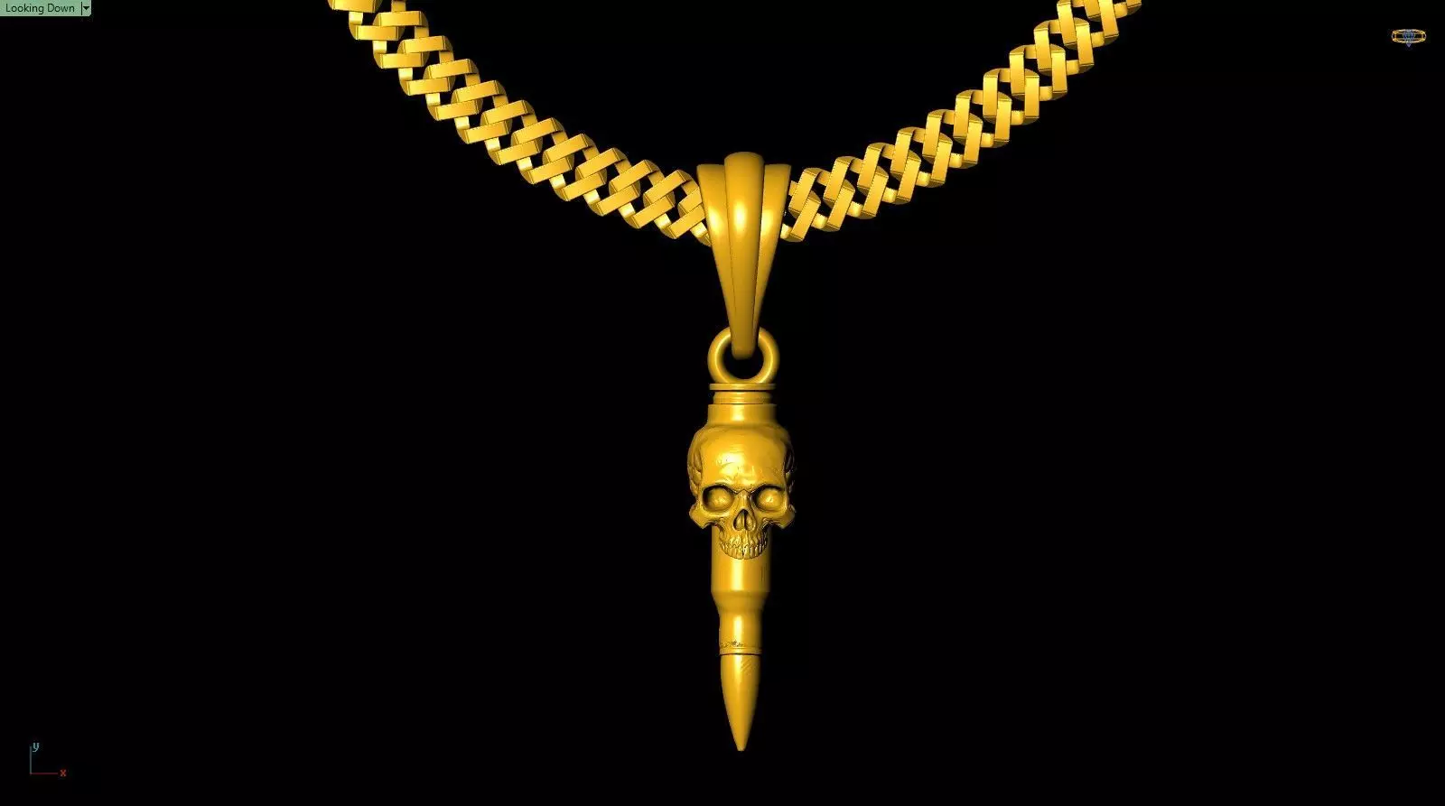 Skull Bullet Jewelry Pendant 3D print model