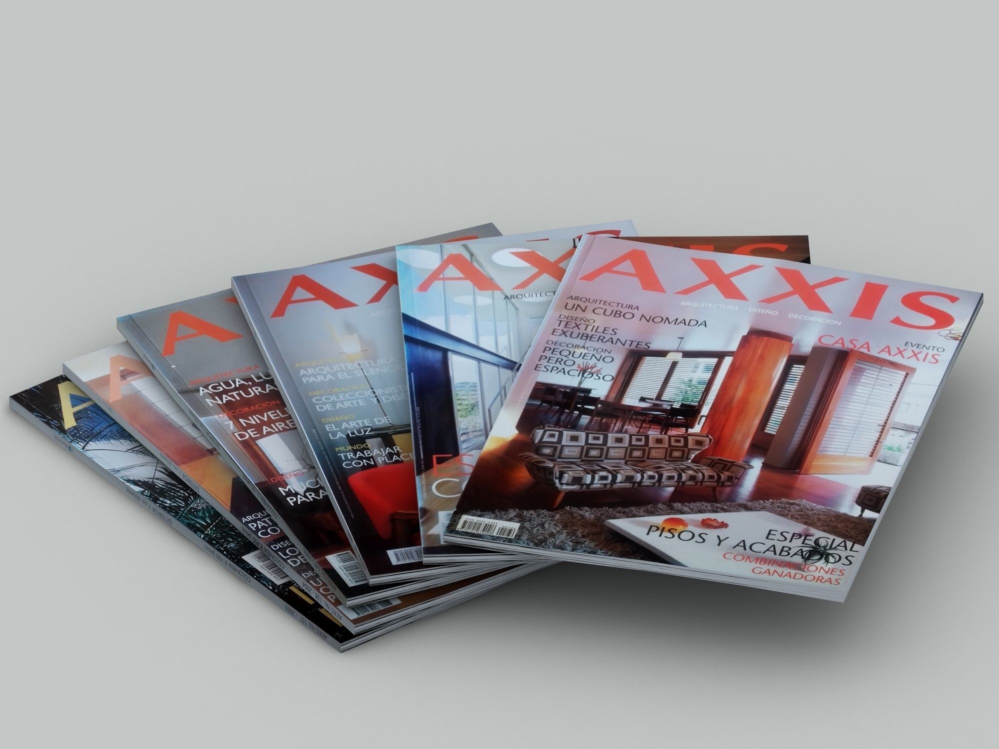 SET OF MAGAZINES Vol 1 AXXIS Interior Design magazines Low-poly 3D model_1