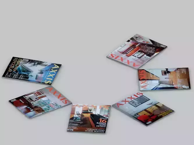 SET OF MAGAZINES Vol 1   AXXIS Interior Design magazines Low-poly 3D model